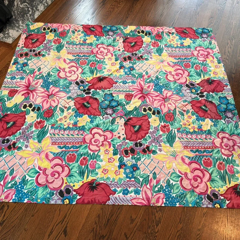 VTG Martex Floral Shower Curtain Colorful 71 x 68 Made USA Statement 80s 90s